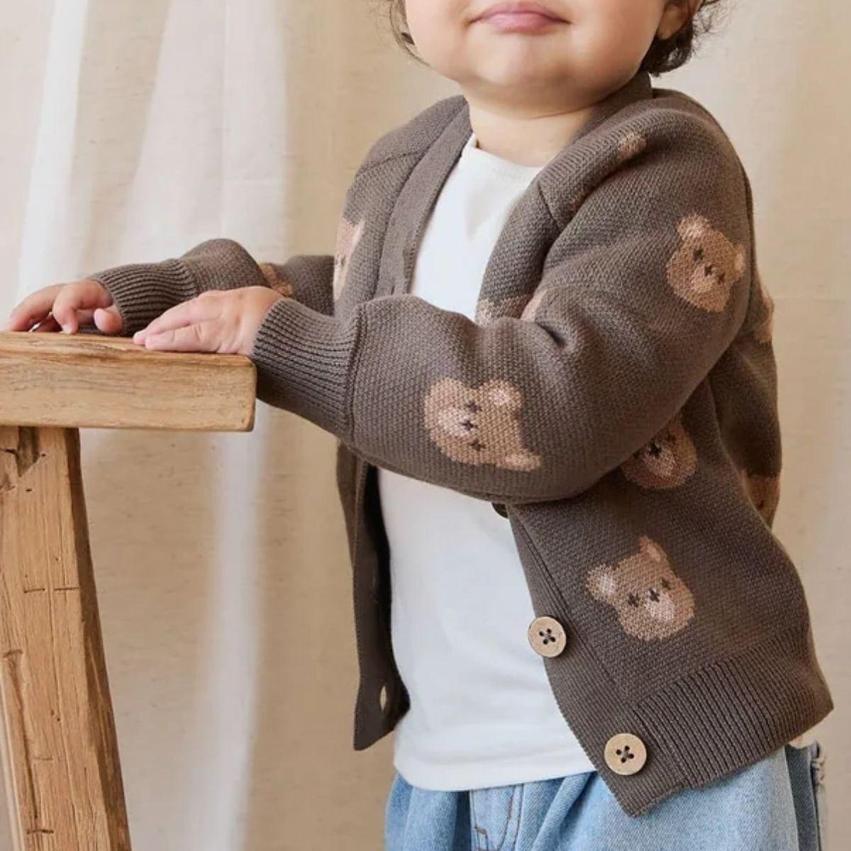katieケイティ☆25th baby bear stadium jumper Theo Onepiece - Cosy Bobbie Autumn Bronze – Jamie Kay NZ